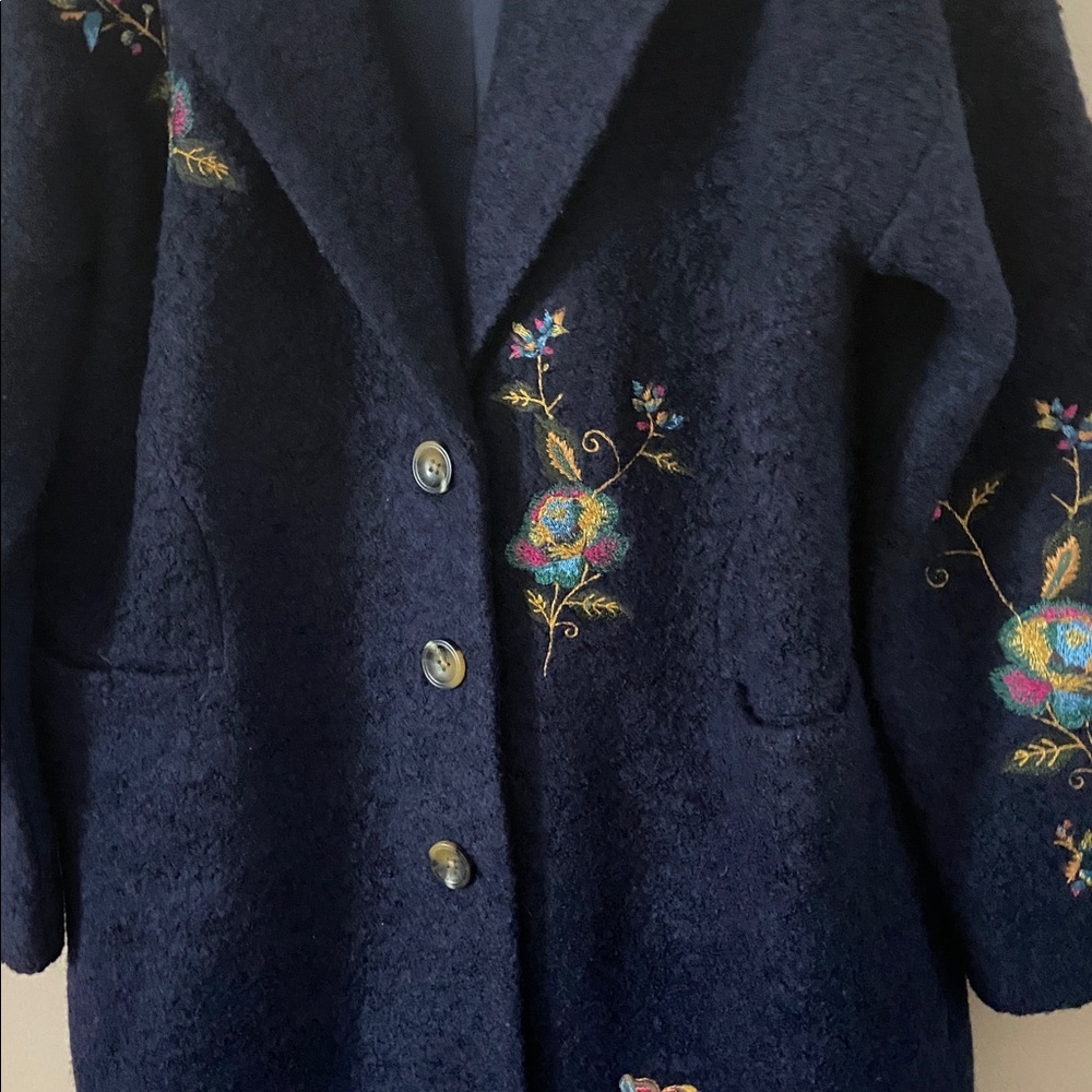 Sundance Wool Woodland Fantasy Embroidered Coat size Large - Picture 7 of 14